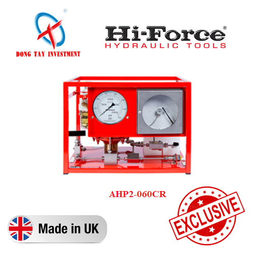 Bơm test áp suất sử dụng khí nén kèm vẽ biểu đồ Hi-Force AHP2-060CR