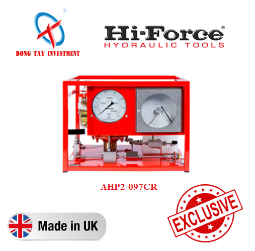 Bơm test áp suất sử dụng khí nén kèm vẽ biểu đồ Hi-Force AHP2-097CR